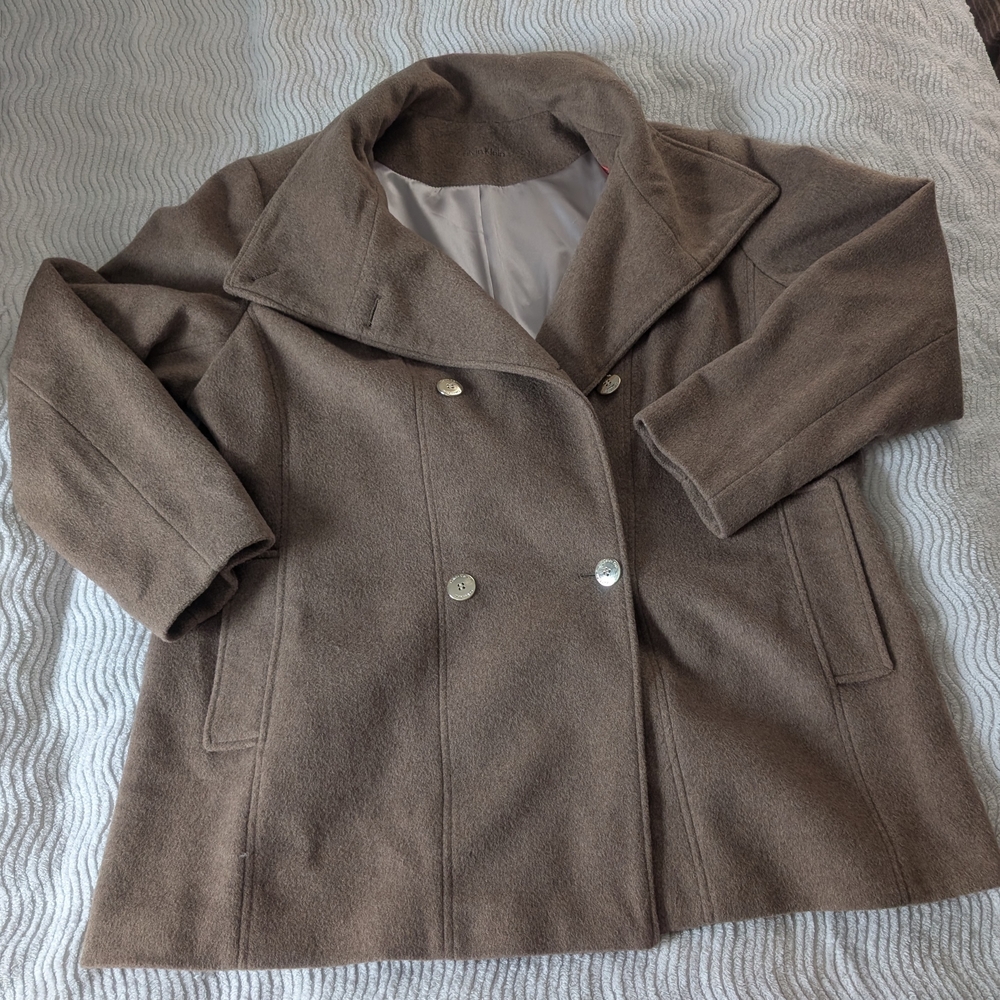Calvin Klein Women's Double-Breasted Brown Coat